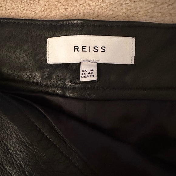 NWT NEW REISS Soft Sheep’s Leather Black Lined Skirt. STUNNING. Side Zip 10-12 - Picture 3 of 8